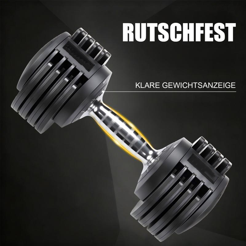 manubrio regolabili 5 in 1 con regolazione rapida a una mano, blocco rapido, pesi liberi con impugnatura antiscivolo, rivestimento premium in TPU per home gym e allenamento completo
