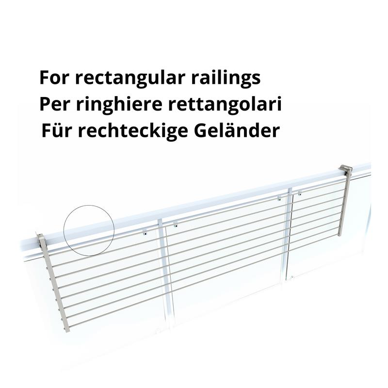  Stendino da Balcone Ribaltabile, Stendibiancheria da Ringhiera Esterno Resistente in Acciaio inox e alluminio, per terrazzi, balconi e ringhiere