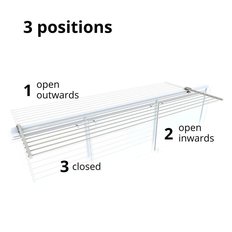  Stendino da Balcone Ribaltabile, Stendibiancheria da Ringhiera Esterno Resistente in Acciaio inox e alluminio, per terrazzi, balconi e ringhiere