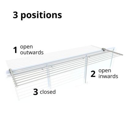  Stendino da Balcone Ribaltabile, Stendibiancheria da Ringhiera Esterno Resistente in Acciaio inox e alluminio, per terrazzi, balconi e ringhiere