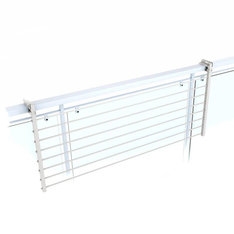  Stendino da Balcone Ribaltabile, Stendibiancheria da Ringhiera Esterno Resistente in Acciaio inox e alluminio, per terrazzi, balconi e ringhiere