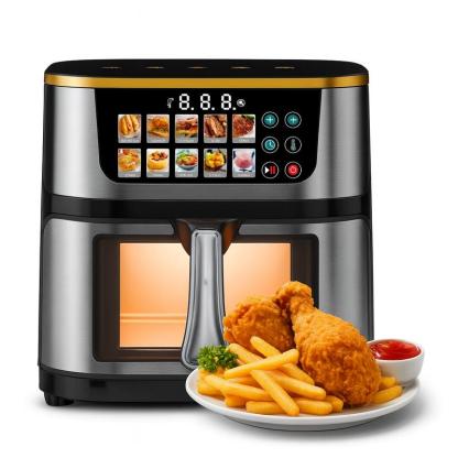 Friggitrice ad Aria da 15 Camera di Cottura Litri Digitale 1400W con Finestra – Cucinare Sano Senza Olio con Menù avanzato