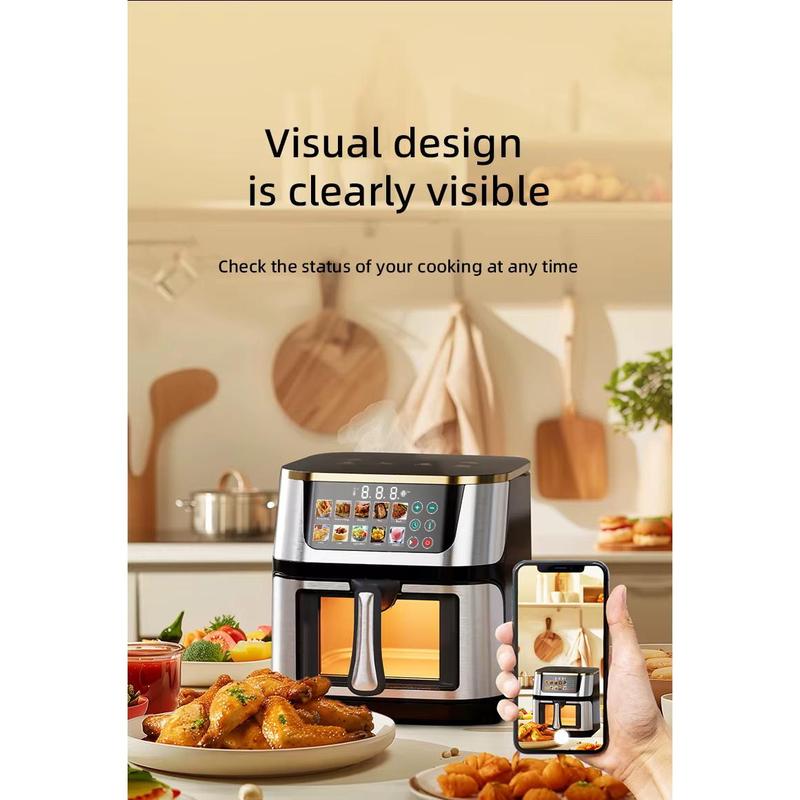Friggitrice ad Aria da 15 Camera di Cottura Litri Digitale 1400W con Finestra – Cucinare Sano Senza Olio con Menù avanzato