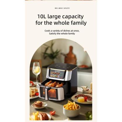 Friggitrice ad Aria da 15 Camera di Cottura Litri Digitale 1400W con Finestra – Cucinare Sano Senza Olio con Menù avanzato