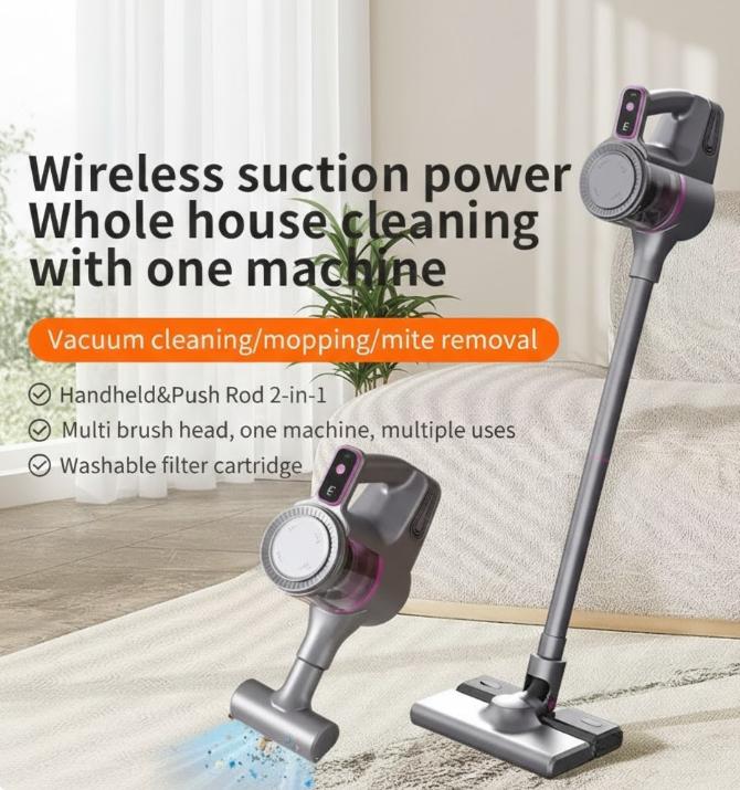 Aspirapolvere Senza Fili 4-in-1 con Funzione Lavaggio/Mop, Portatile e Verticale