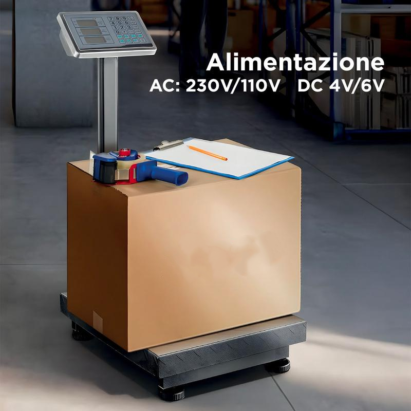 Bilancia Elettronica Richiudibile 300kg con Prezzo, Peso e Funzione di Accumulo
