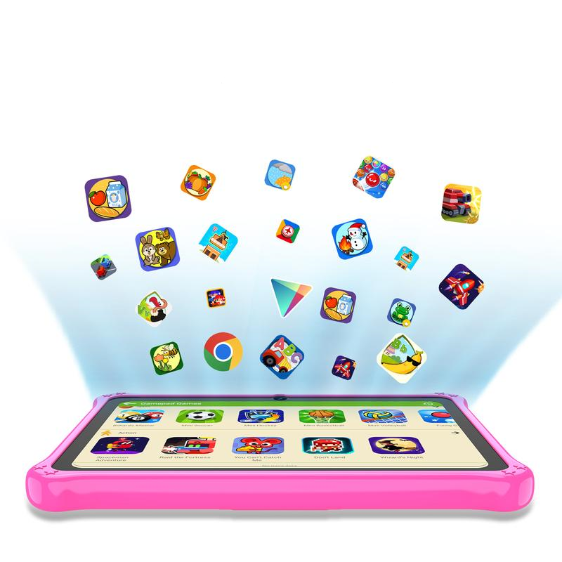 Tablet educativo per bambini da 7" con schermo IPS 1024×600, processore quad‑core , 4 GB di RAM e 32 GB di archiviazione, controlli genitoriali integrati, batteria da 3500 mAh, Android 15