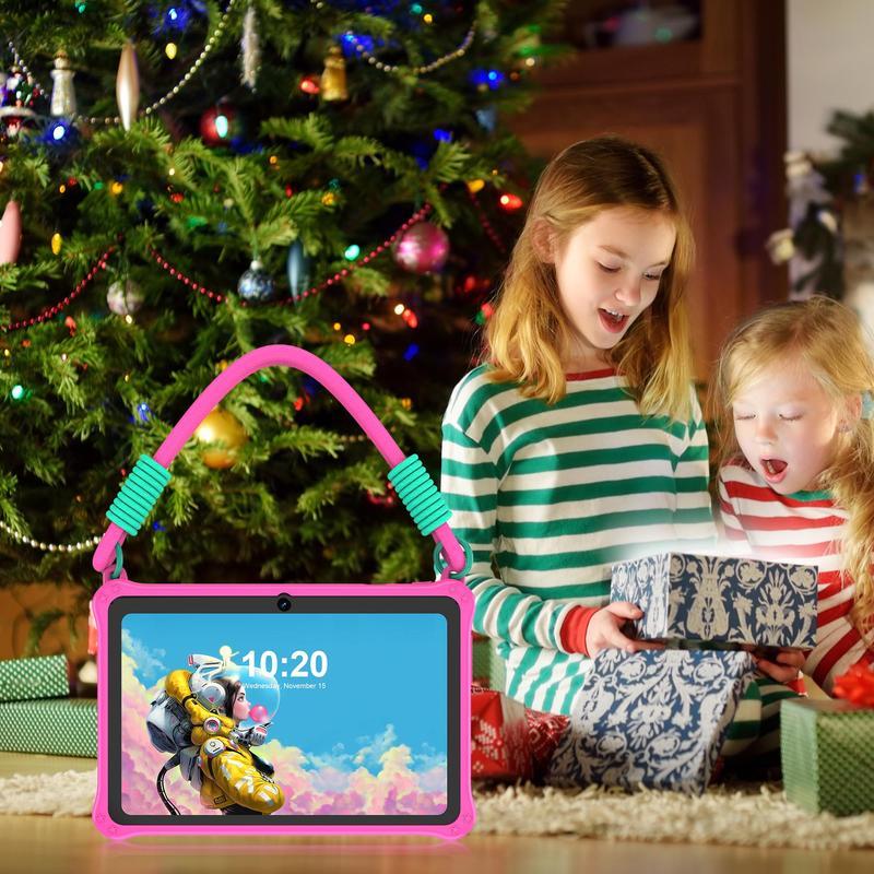 Tablet educativo per bambini da 7" con schermo IPS 1024×600, processore quad‑core , 4 GB di RAM e 32 GB di archiviazione, controlli genitoriali integrati, batteria da 3500 mAh, Android 15