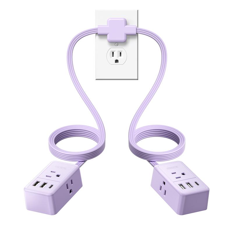 Splitter per doppia prolunga da 12/18 piedi, con doppia prolunga da 6 piedi su ciascun lato e 3 prese di corrente, doppia prolunga per casa, ufficio e dormitorio.