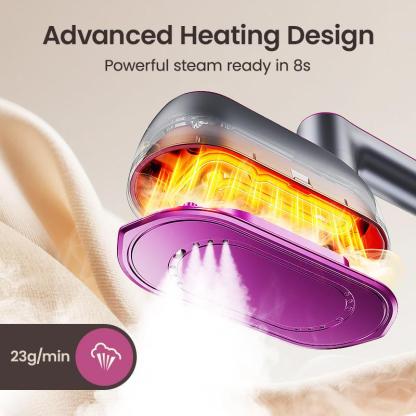 Ferro a vapore 2 in 1 e piroscafo verticale, riscaldamento rapido da 1200 W, serbatoio da 150 ml, dispositivo di rimozione delle rughe portatile per indumenti per la casa, i viaggi e l'ufficio, piastra grande, design leggero Ritorno a scuola