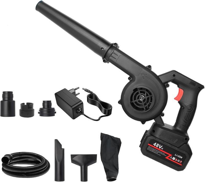 Soffiatore Aspiratore Foglie 2 in 1 a Batteria 48V con Doppia Batteria, Leggero e Silenzioso