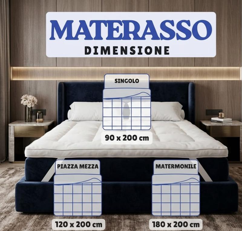 Topper Materasso 10cm Ultra-Morbido- Microfibra Premium Traspirante Effetto Nuvola, Antiscivolo, Lavabile ed Extra spesso