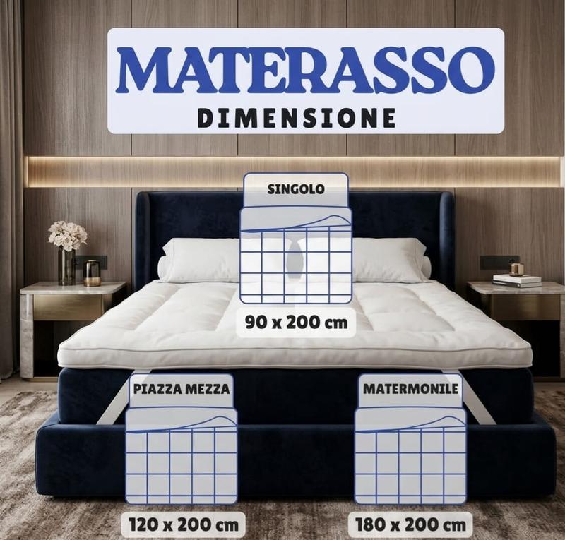 Topper Materasso 10cm Ultra-Morbido- Microfibra Premium Traspirante Effetto Nuvola, Antiscivolo, Lavabile ed Extra spesso