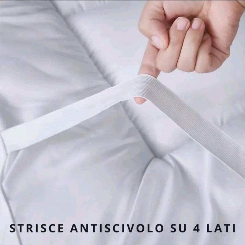 Topper Materasso 10cm Ultra-Morbido- Microfibra Premium Traspirante Effetto Nuvola, Antiscivolo, Lavabile ed Extra spesso