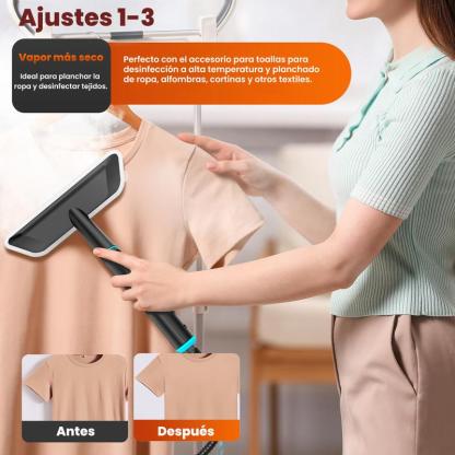 Pulitore a vapore Vaporeta per la pulizia domestica, potente, portatile da mano, 2500 W, con 6 velocità e 3 tipi di spazzole per mobili della cucina e bagni, alta temperatura 229°F