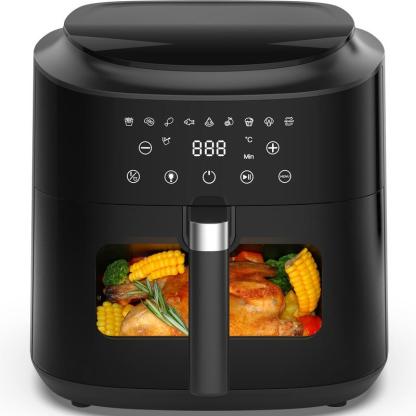Friggitrice ad aria potente da 9 L XXL con finestra di vetro - friggitrice ad aria da 2350 W con circolazione d'aria a 360°, 9 programmi automatici
