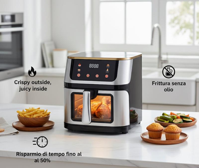 Friggitrice ad Aria Smart con Display LED e Finestra Panoramica 15
