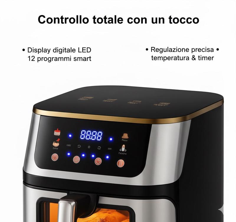 Friggitrice ad Aria Smart con Display LED e Finestra Panoramica 15