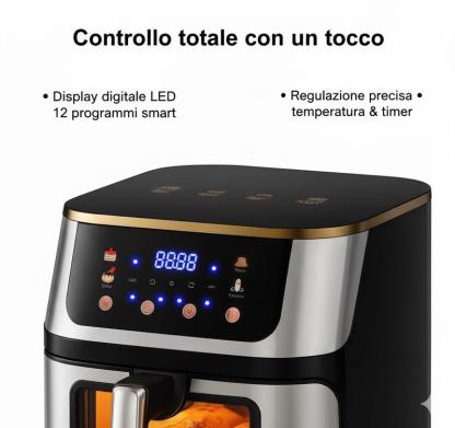 Friggitrice ad Aria Smart con Display LED e Finestra Panoramica 15