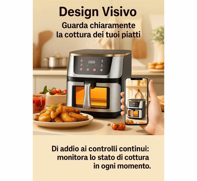 Friggitrice ad Aria Smart con Display LED e Finestra Panoramica 15
