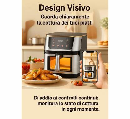 Friggitrice ad Aria Smart con Display LED e Finestra Panoramica 15