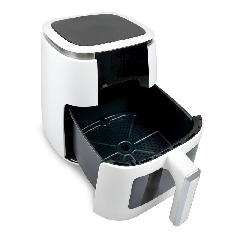 Friggitrice ad Aria 6LT BIANCA Tecnologia di Cottura Ad Aria 1500W Display Touch 7 Programmi Preimpostati Capacità 6 Litri