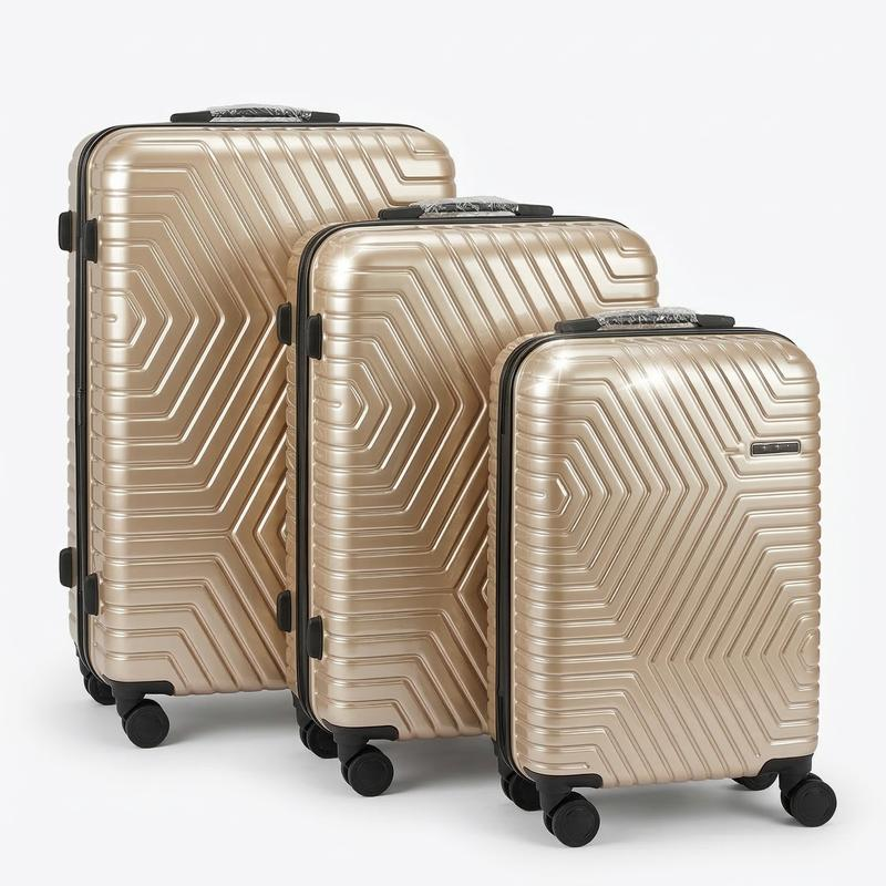 Set Valigie 3 Pezzi con Lucchetto a Combinazione Ruote Silenziose a 360° Manico Telescopico Leggero