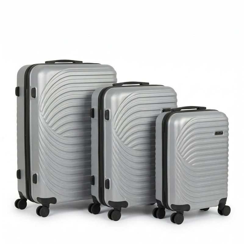 Set Valigie 3 Pezzi con Lucchetto a Combinazione Ruote Silenziose a 360° Manico Telescopico Leggero