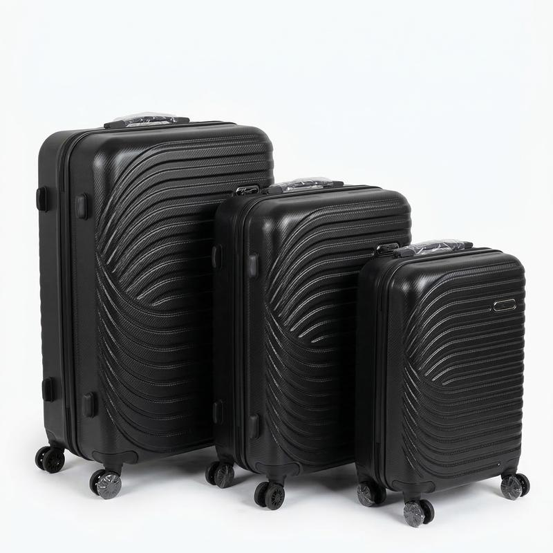 Set Valigie 3 Pezzi con Lucchetto a Combinazione Ruote Silenziose a 360° Manico Telescopico Leggero