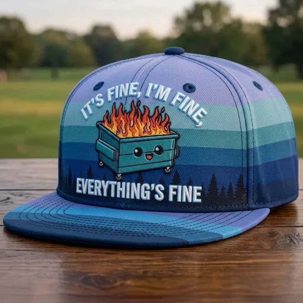 Dumpster Fire Embroidered Snapback Hat