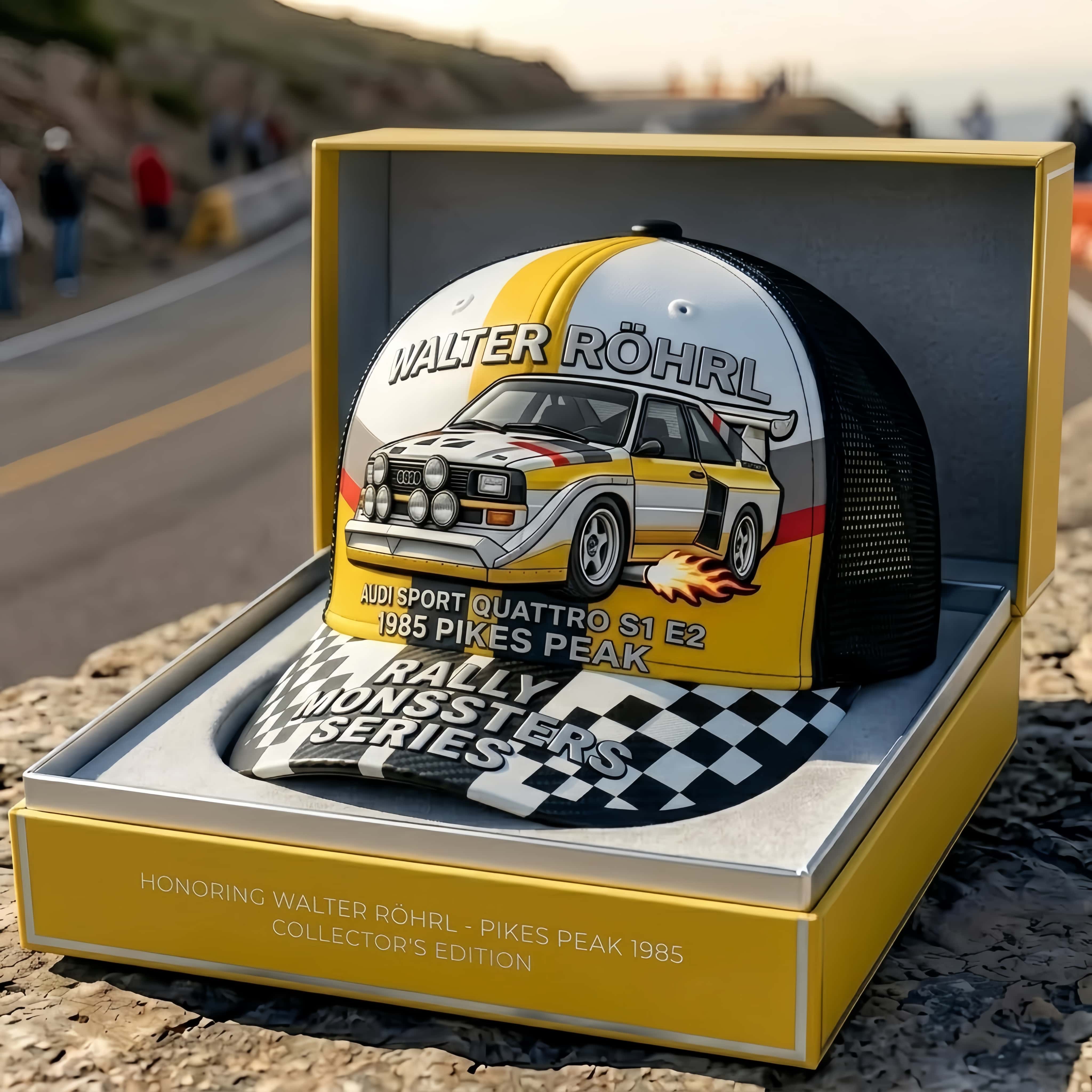 Walter Röhrl Audi Sport Quattro S1 E2 Vintage Rally Trucker Hat