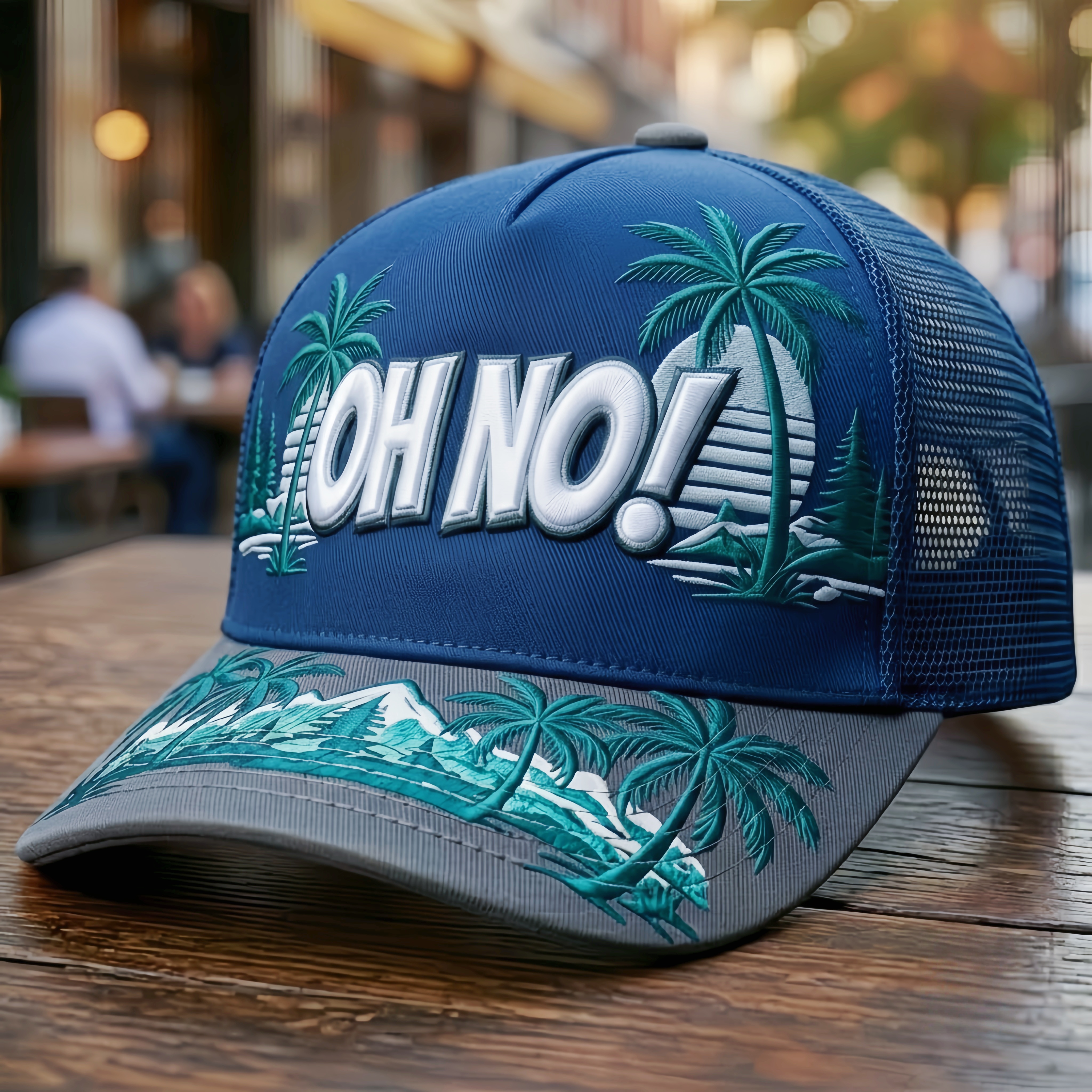 Retro Tropical "OH NO!" Trucker Hat