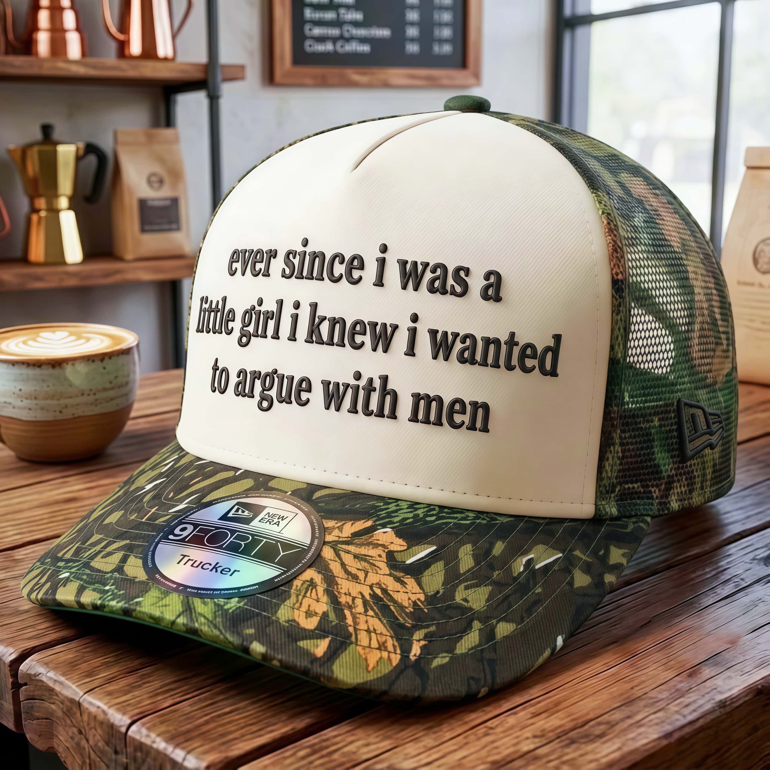 "Ever Since I Was a Little Girl I Knew I Wanted to Argue with Men" 3D Embossed Trucker Hat