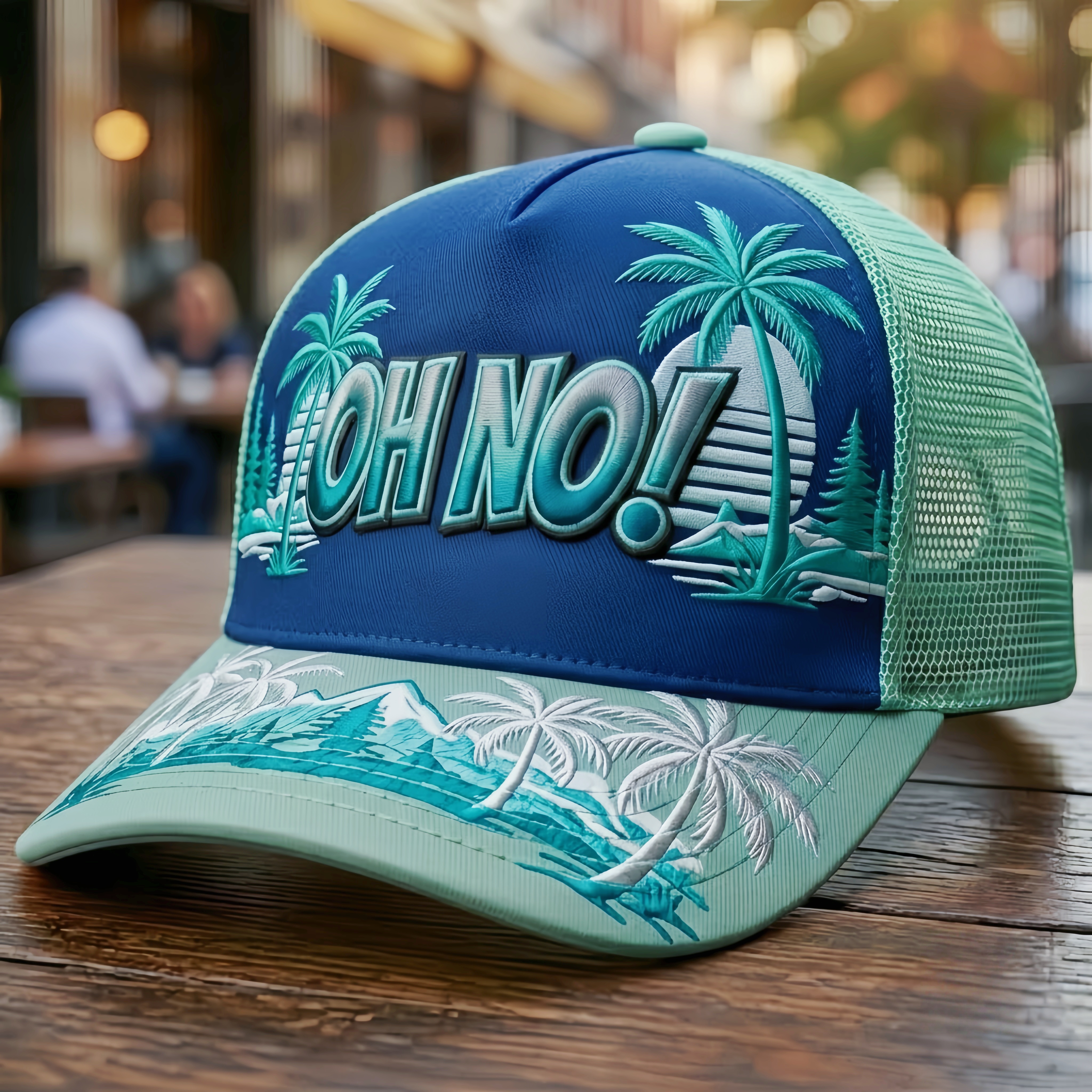 Retro Tropical "OH NO!" Trucker Hat