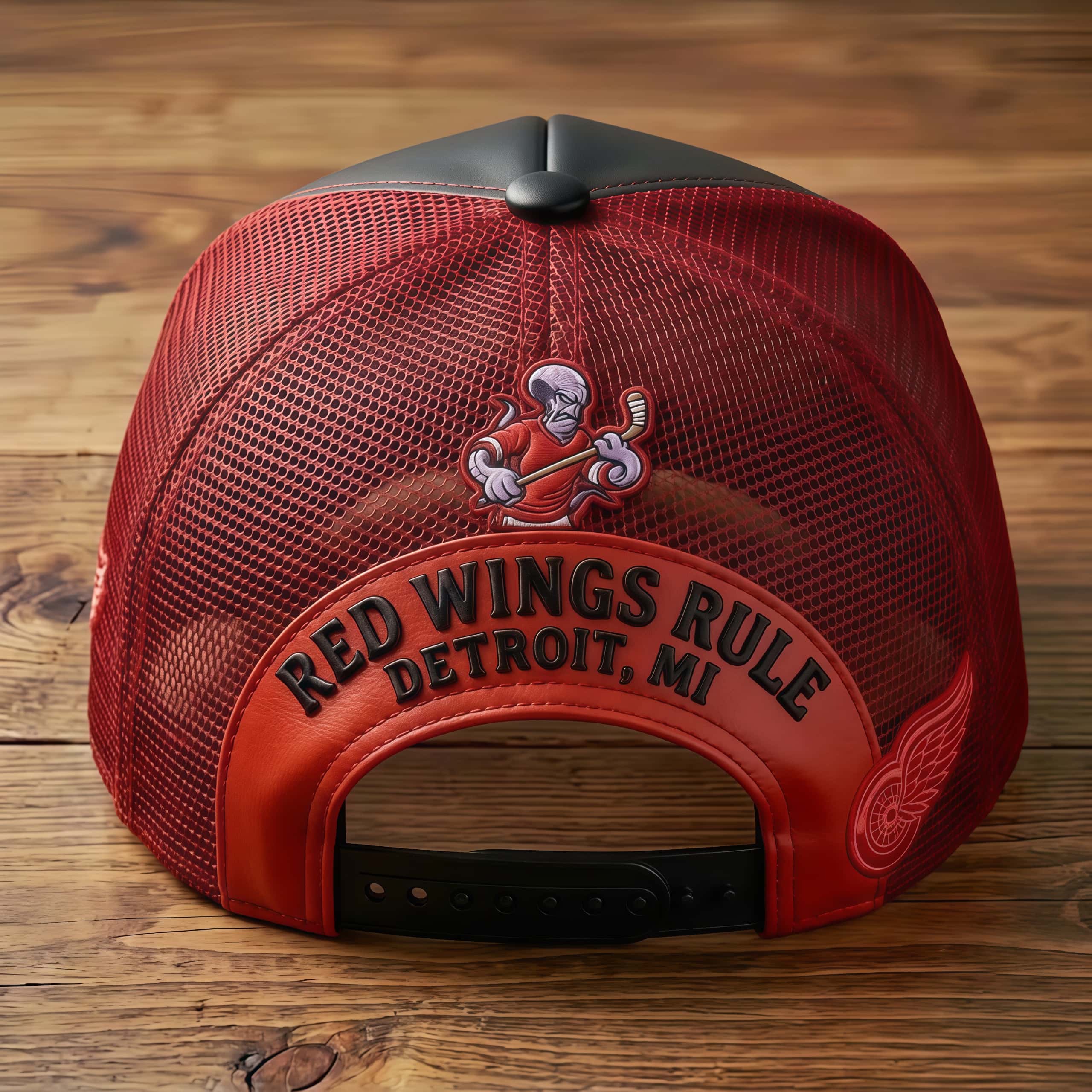 Detroit Hockey 3D Embossed Trucker Hat