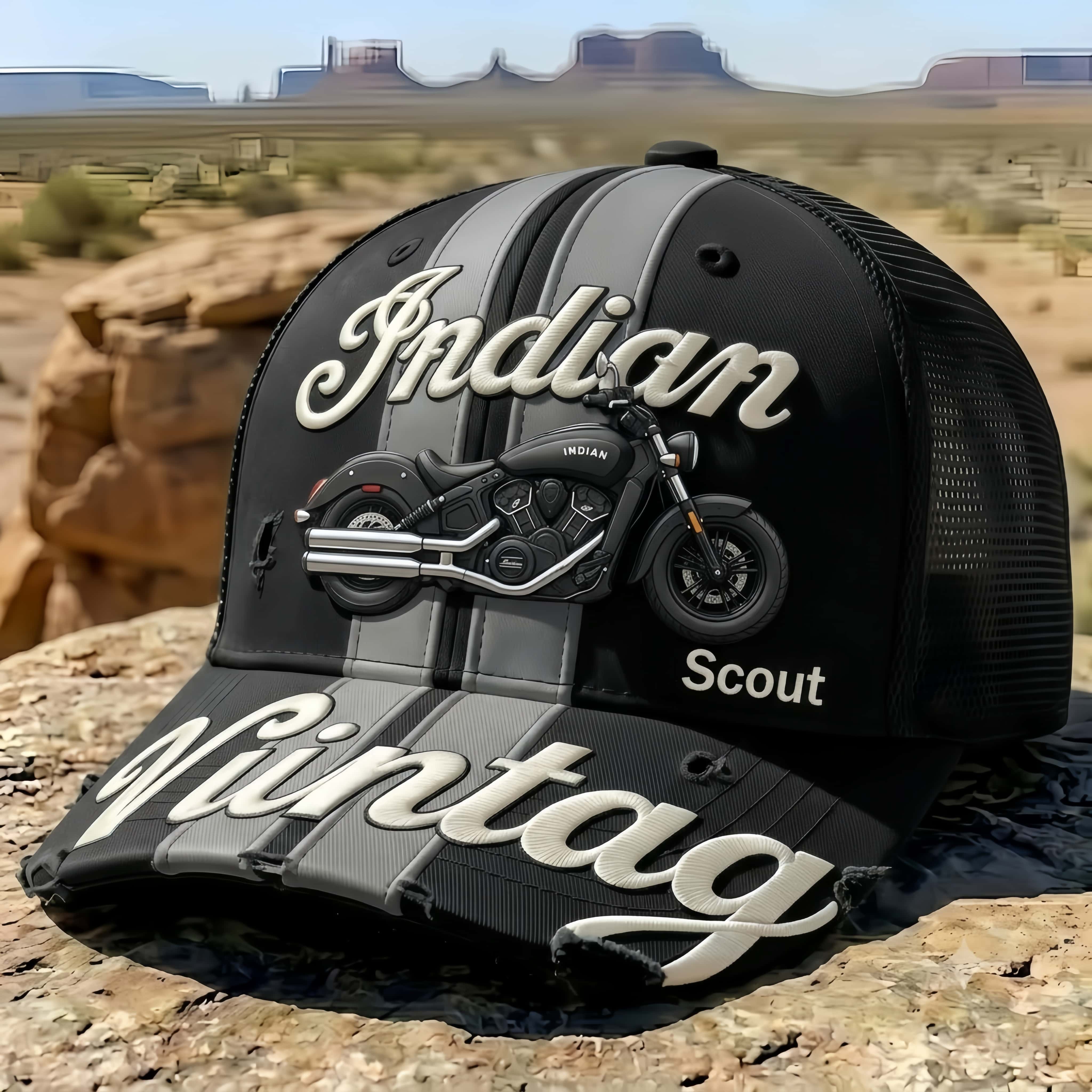 Vintage Motorcycle Trucker Hat