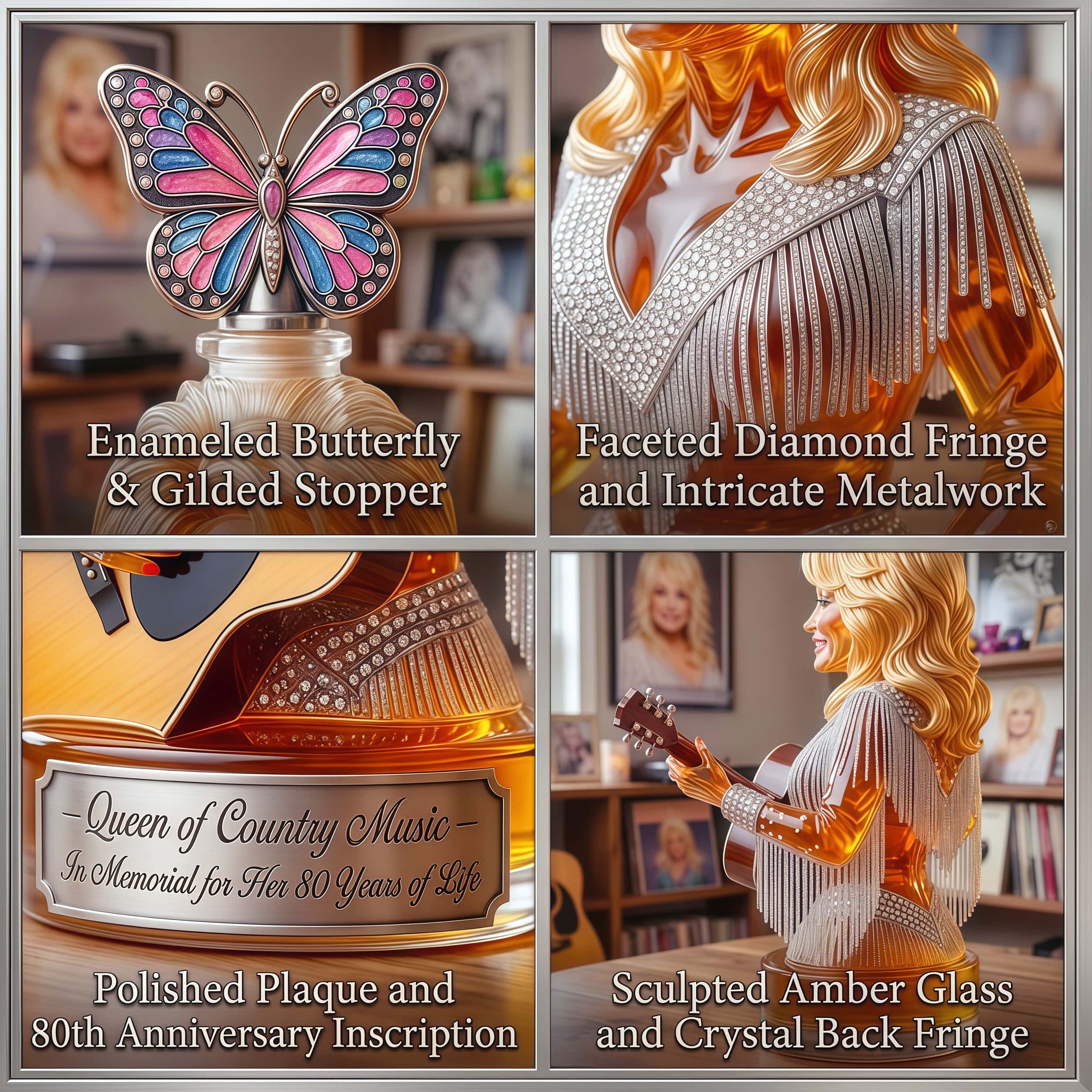 Queen of Country Music-Dolly Memorial Whiskey Decanter