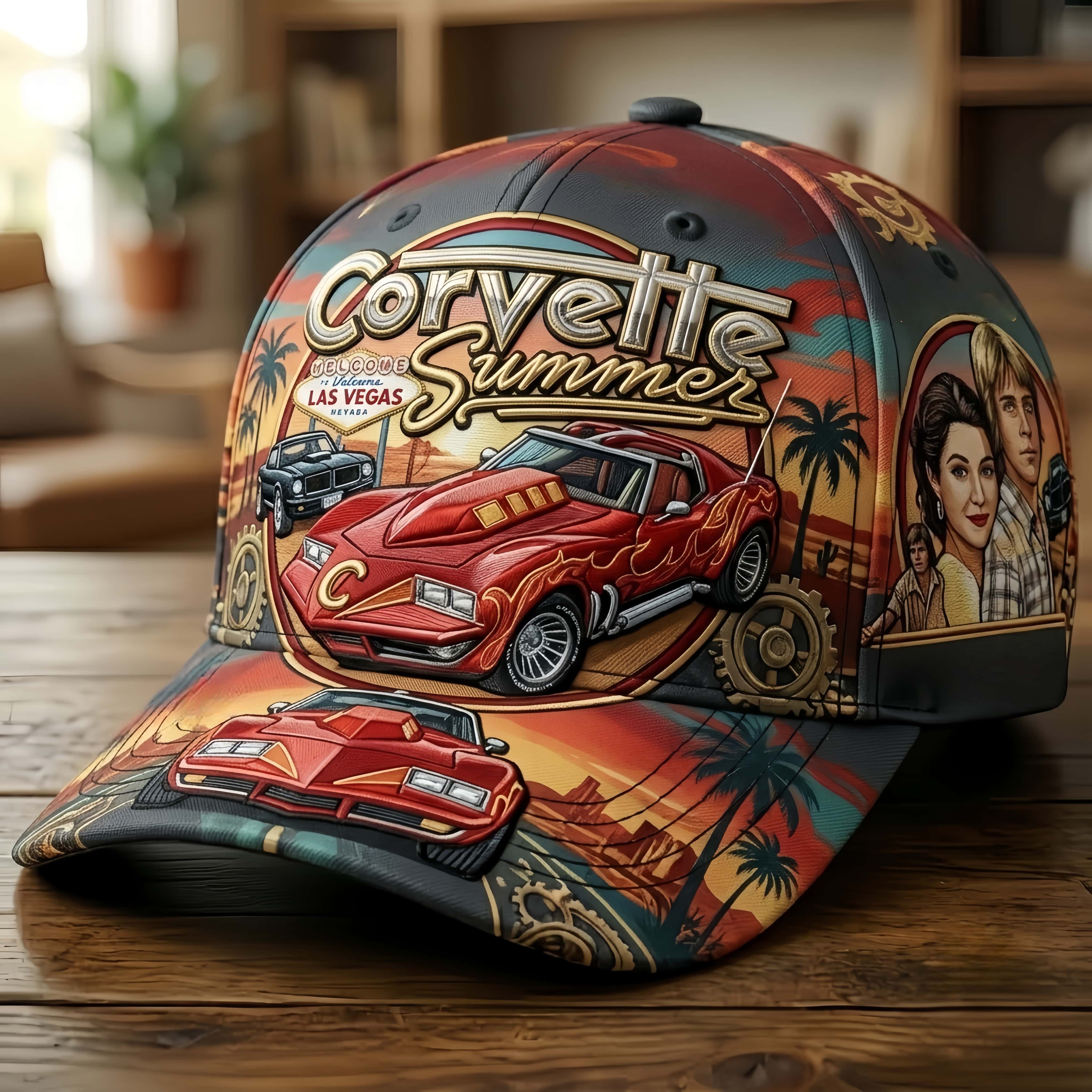 Corvette Summer Retro Movie Baseball Cap