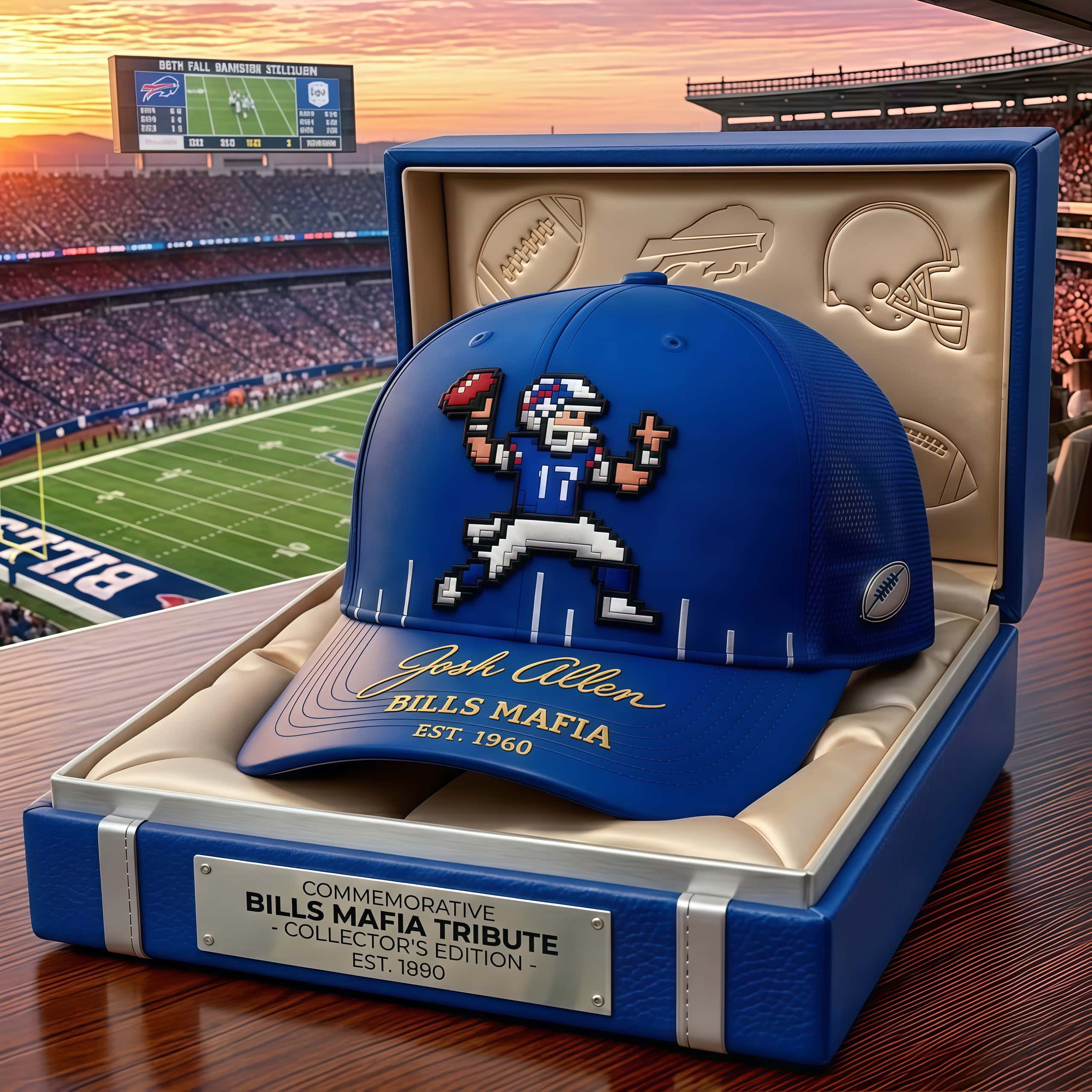 Retro 8-Bit Pixel Quarterback #17 Trucker Hat