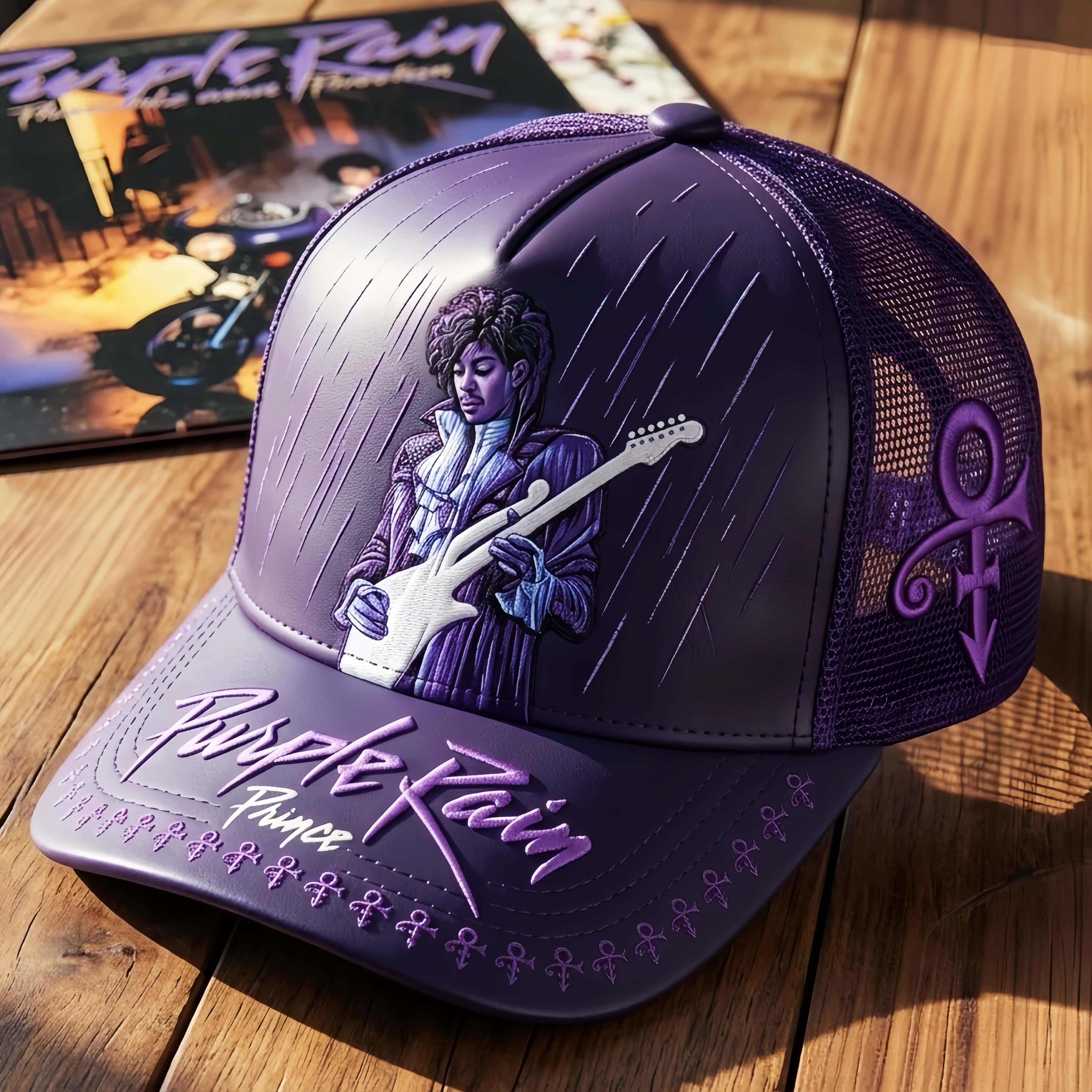 Purple Rain Music Legend 3D Embossed Trucker Hat