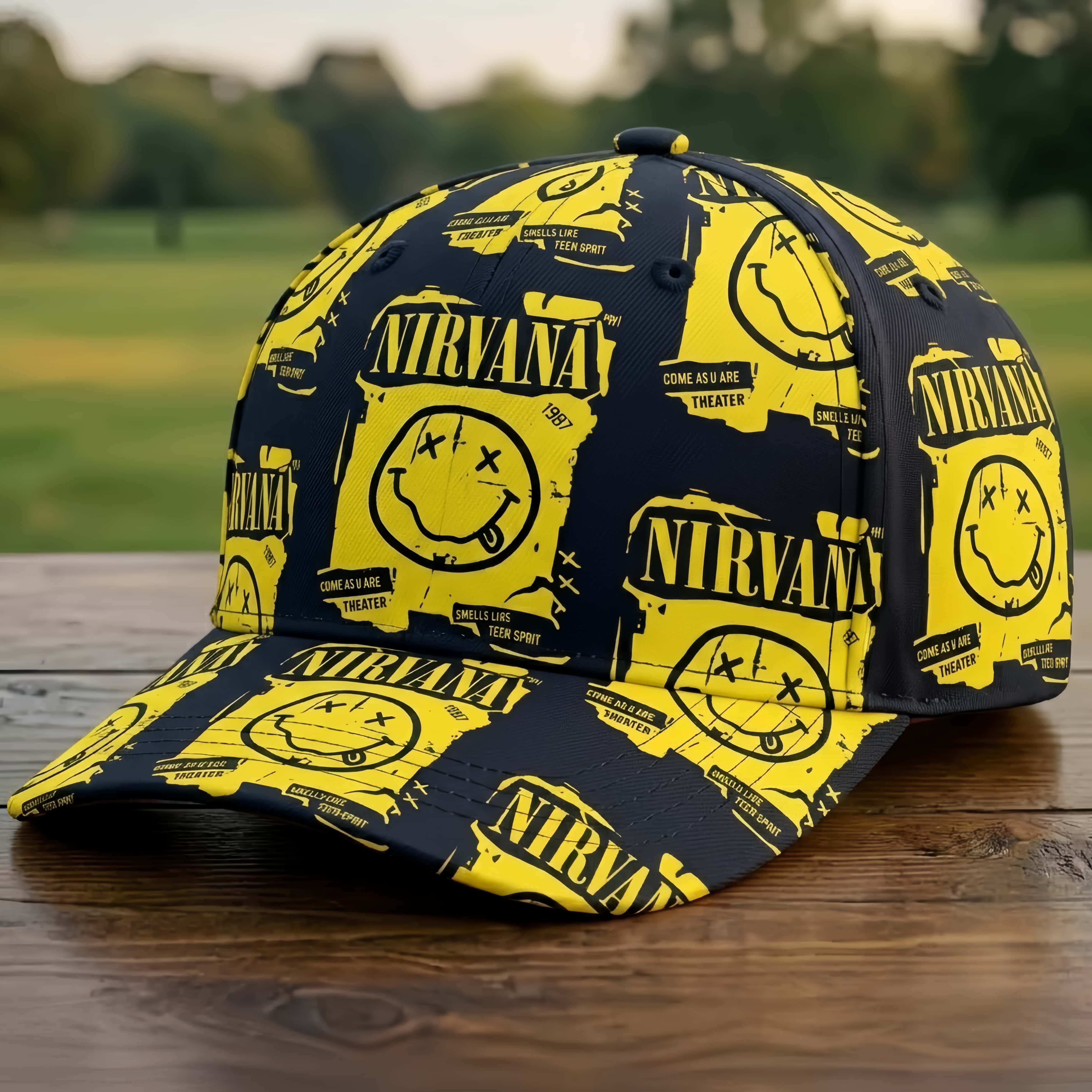 90s Grunge Band Graphic Baseball Cap