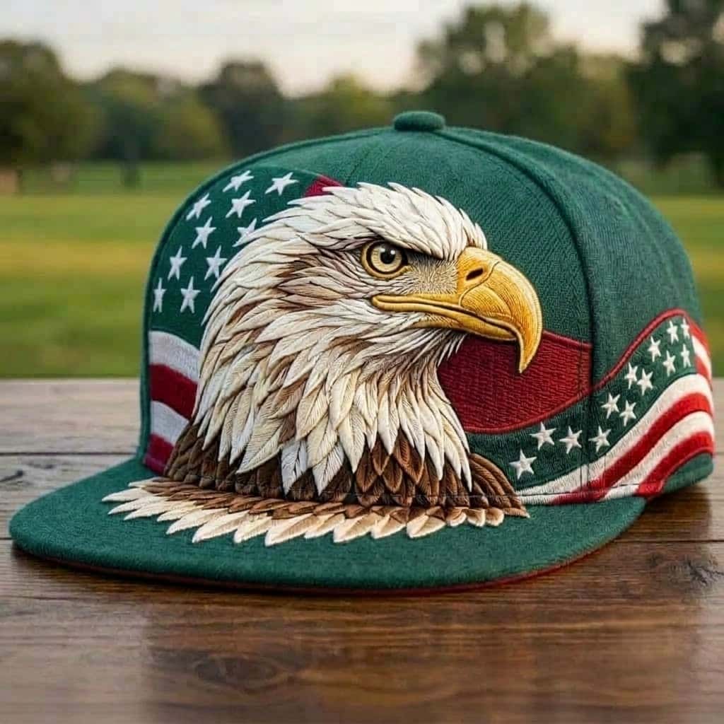 Premium 3D Embroidered Bald Eagle Snapback Hat