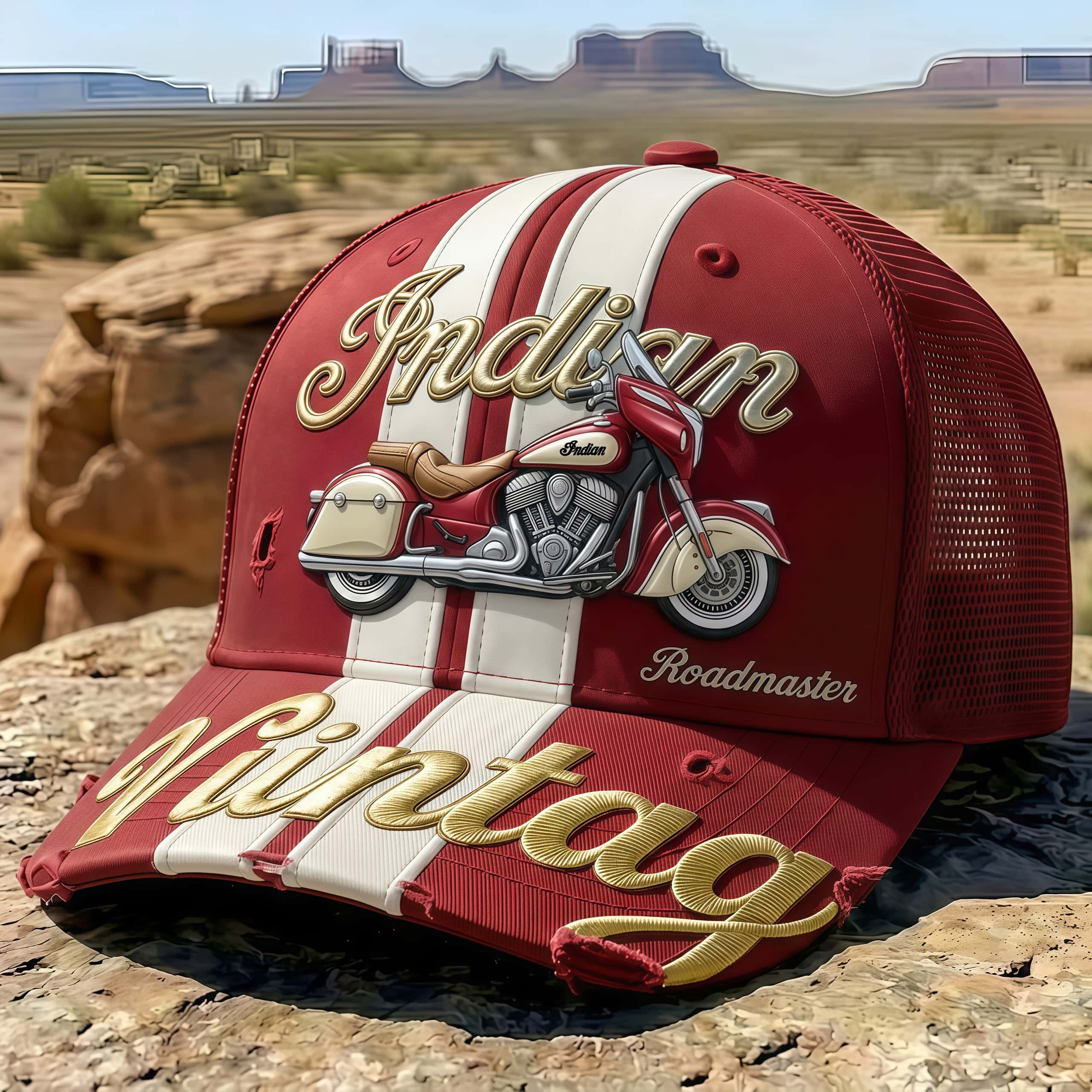 Vintage Motorcycle Trucker Hat