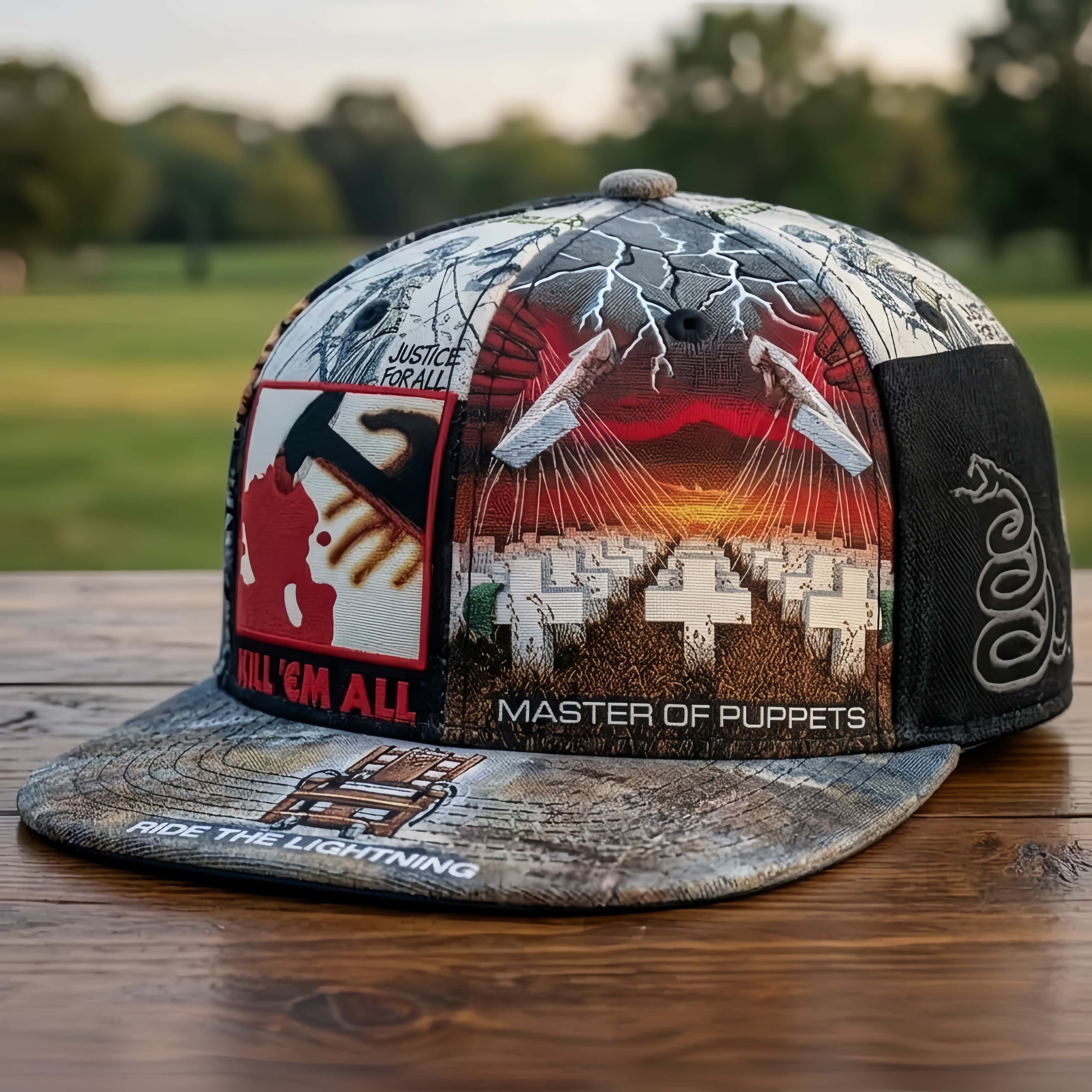 Heavy Metal Rock Band Collage Snapback Hat