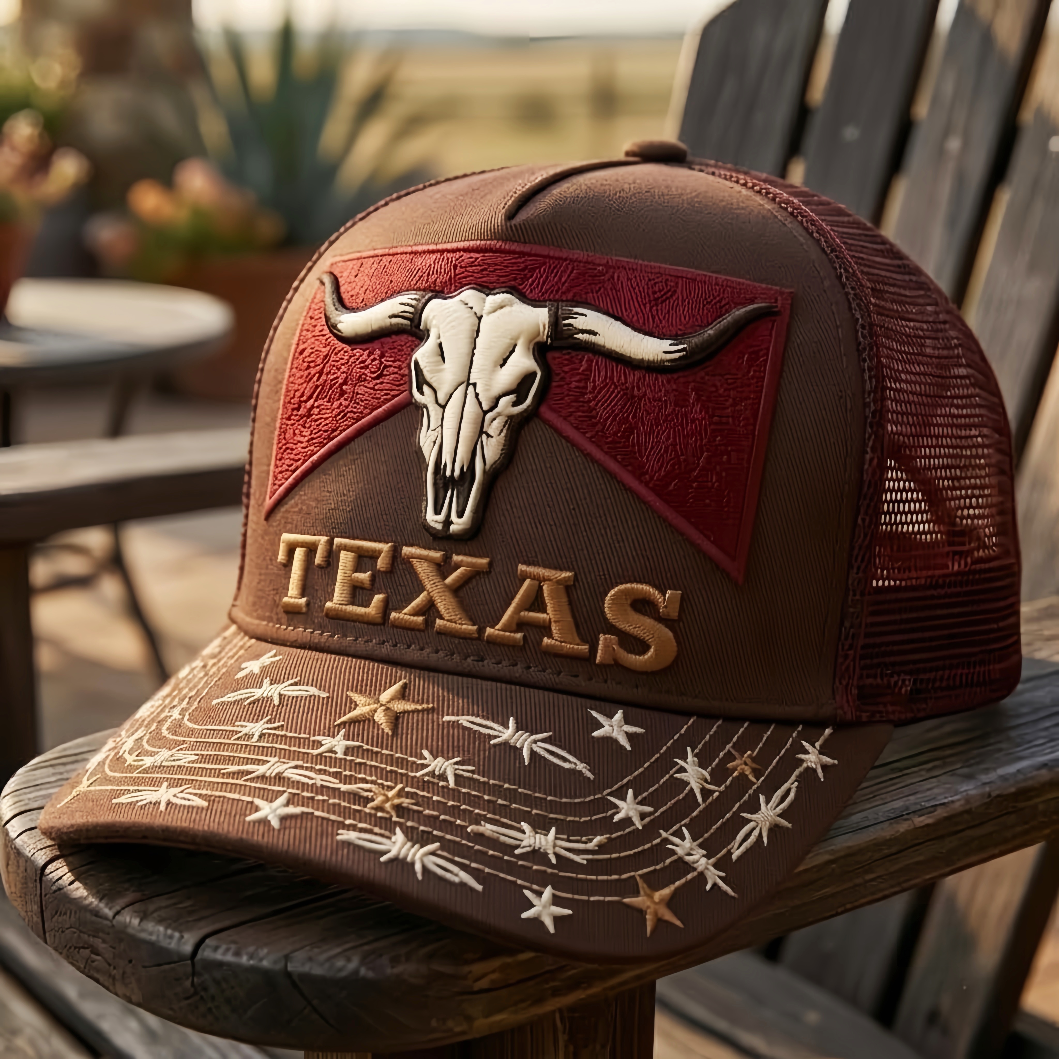 Texas Longhorn Skull Mesh Back Trucker Hat