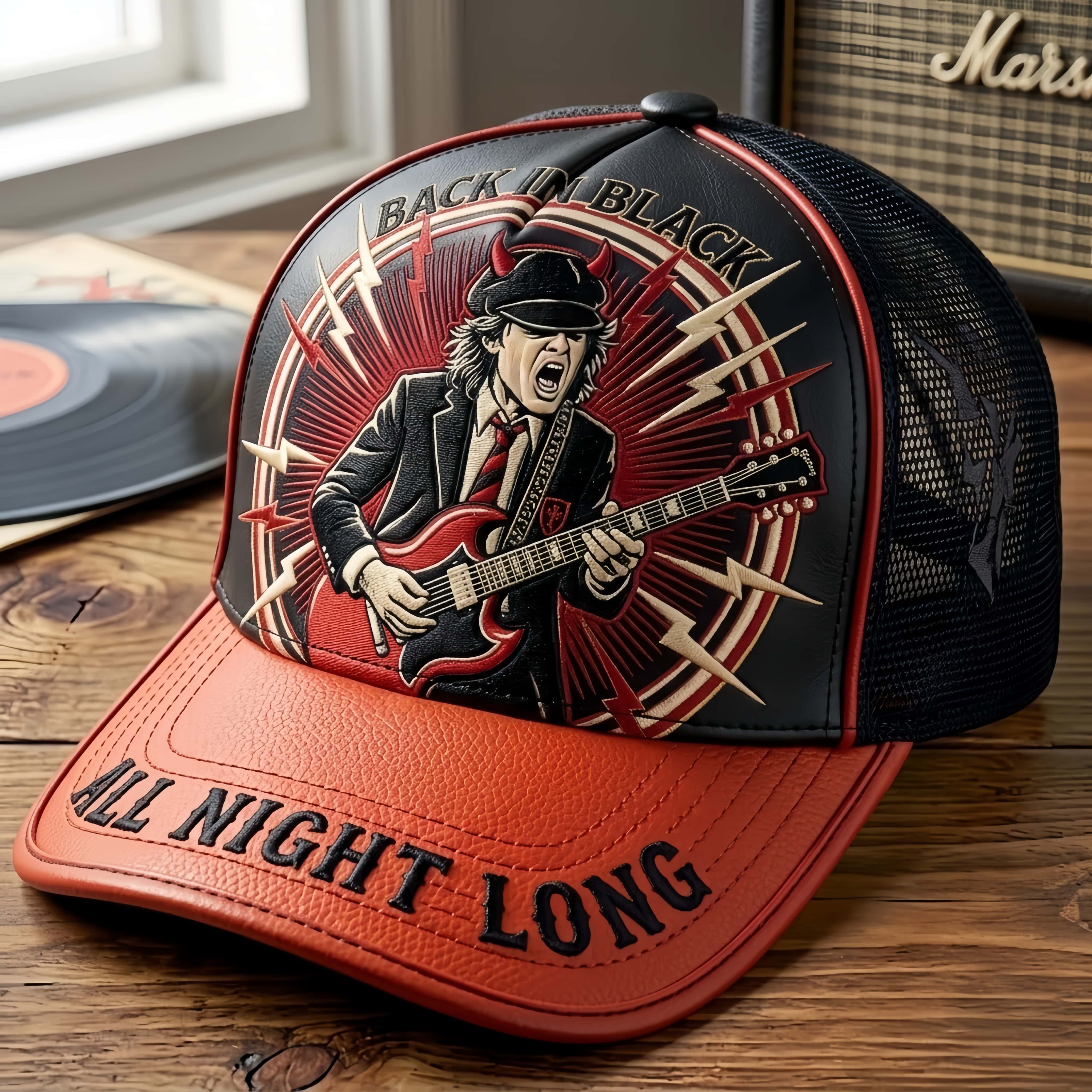 Back In Black 3D Embroidered  Trucker Hat
