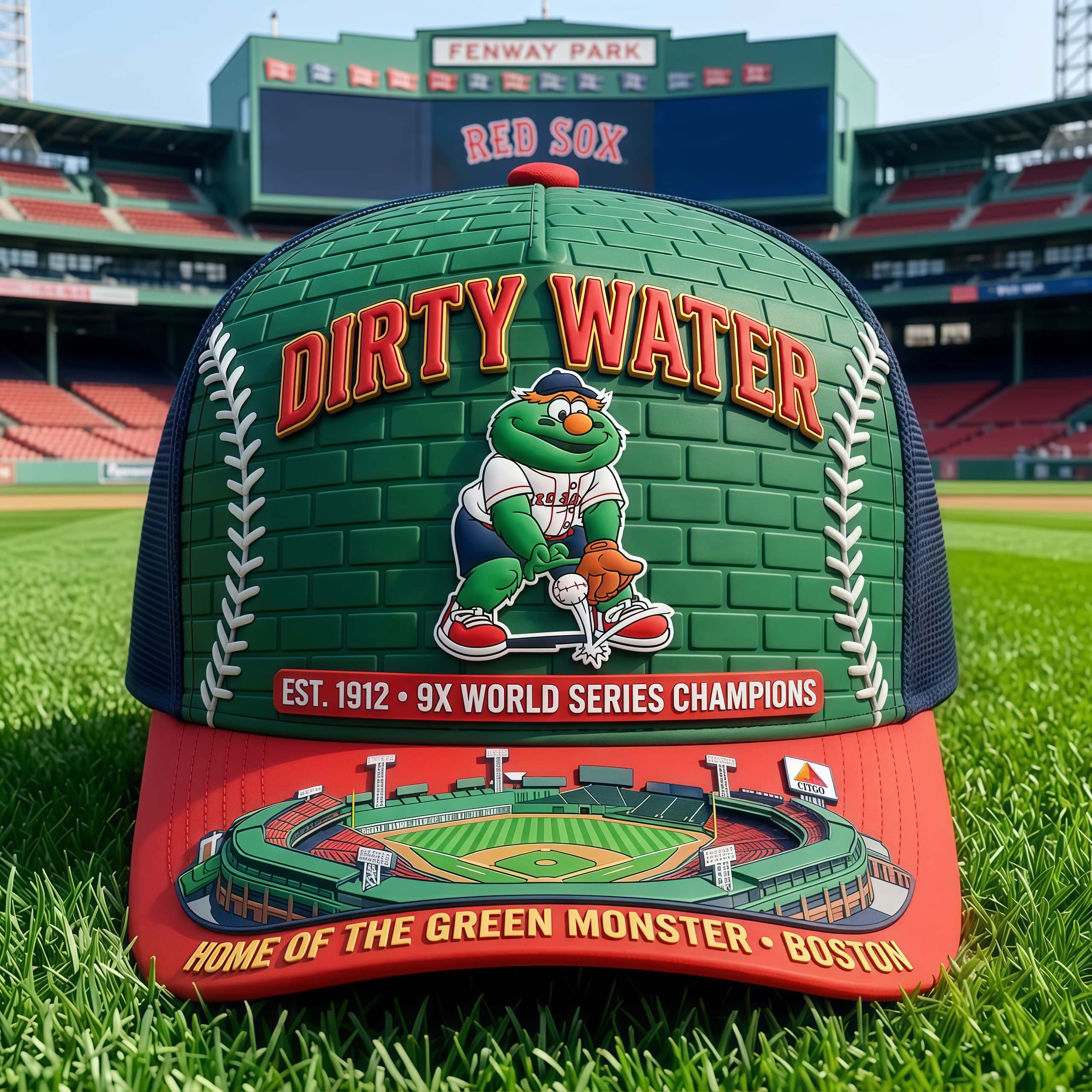 Boston Dirty Water Baseball Trucker Hat