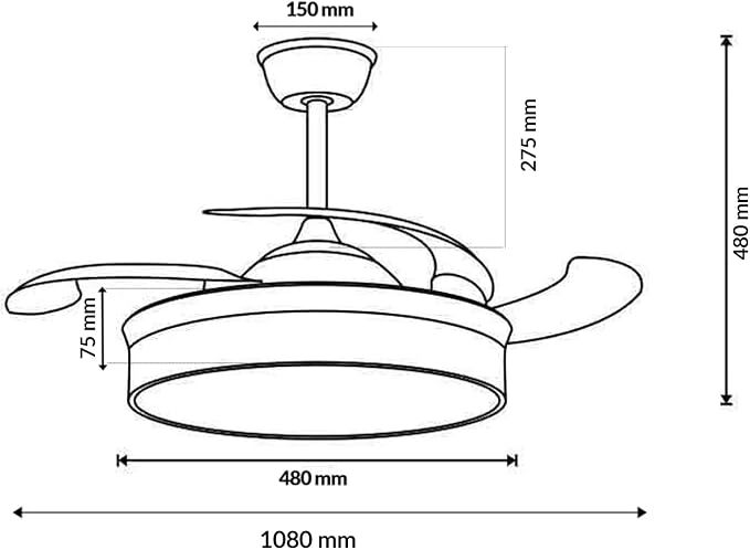 Ventilador de Techo con Luz LED | Motor DC Silencioso con Mando