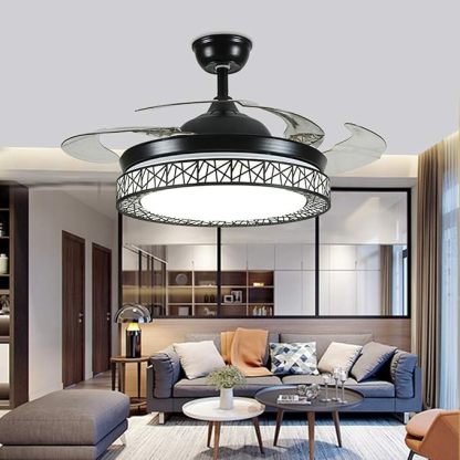 Ventilador de Techo 42 Pulgadas | Aspas Retráctiles con Luz LED 3 Tonos