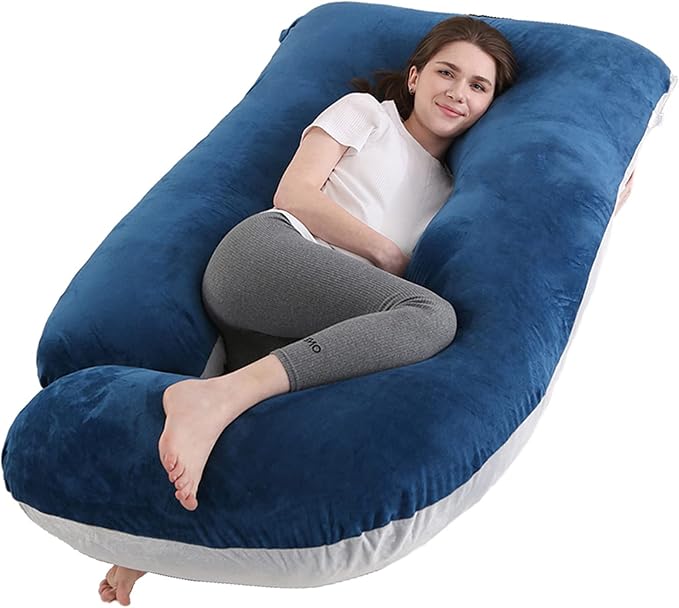 Almohada de Embarazo Forma J | Funda Lavable y Soporte de Espalda